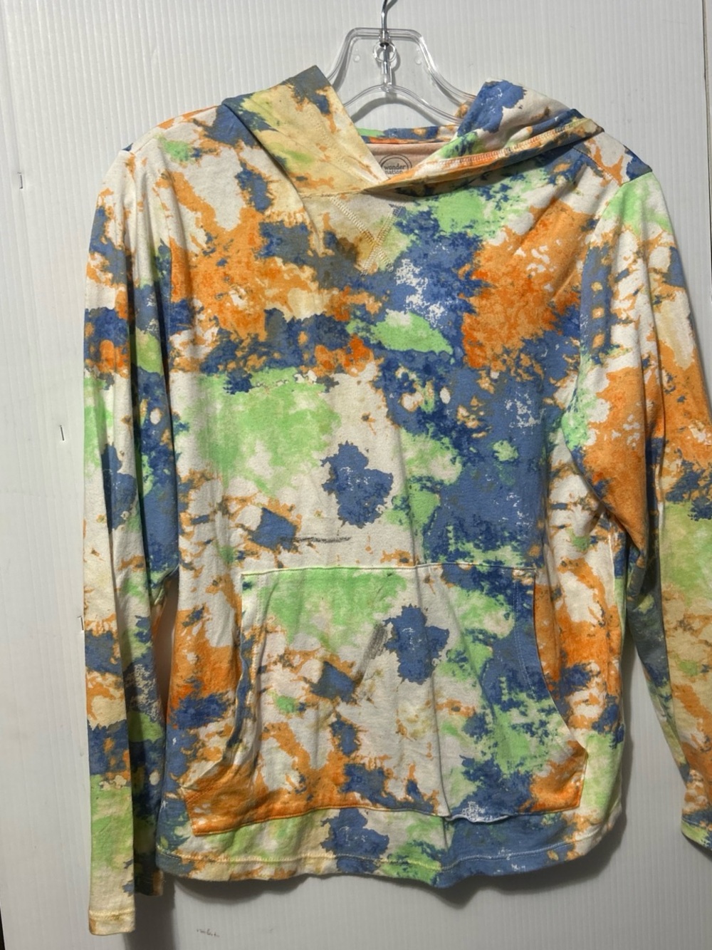 wonder nation Tie-Dye Hoodie in Blue, Orange, Green, Cream